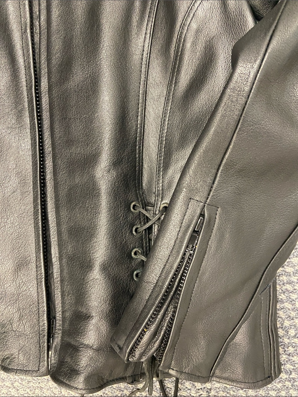 Xelements Black Leather Motorcycle Jacket - Picture 5 of 7